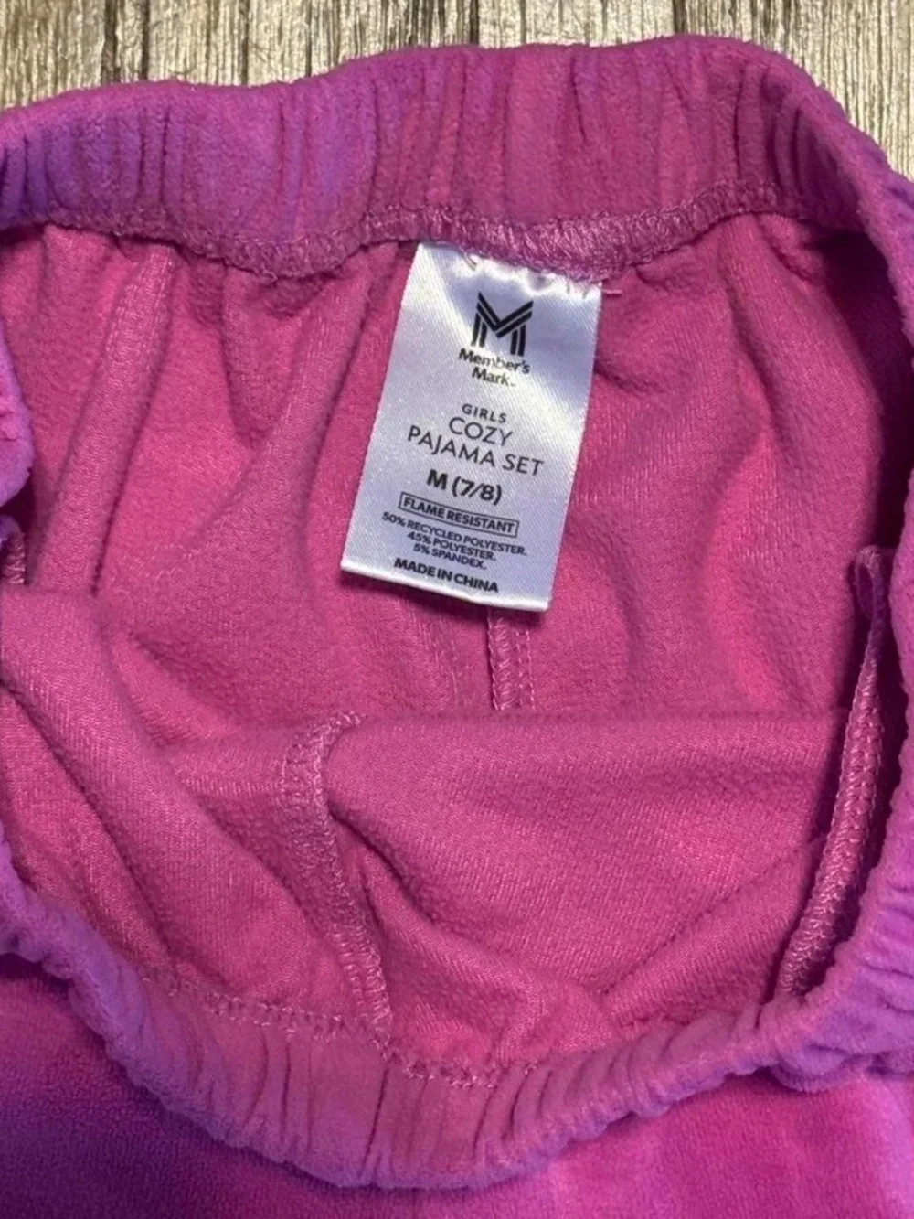 Girls Pink Velour PJ Set